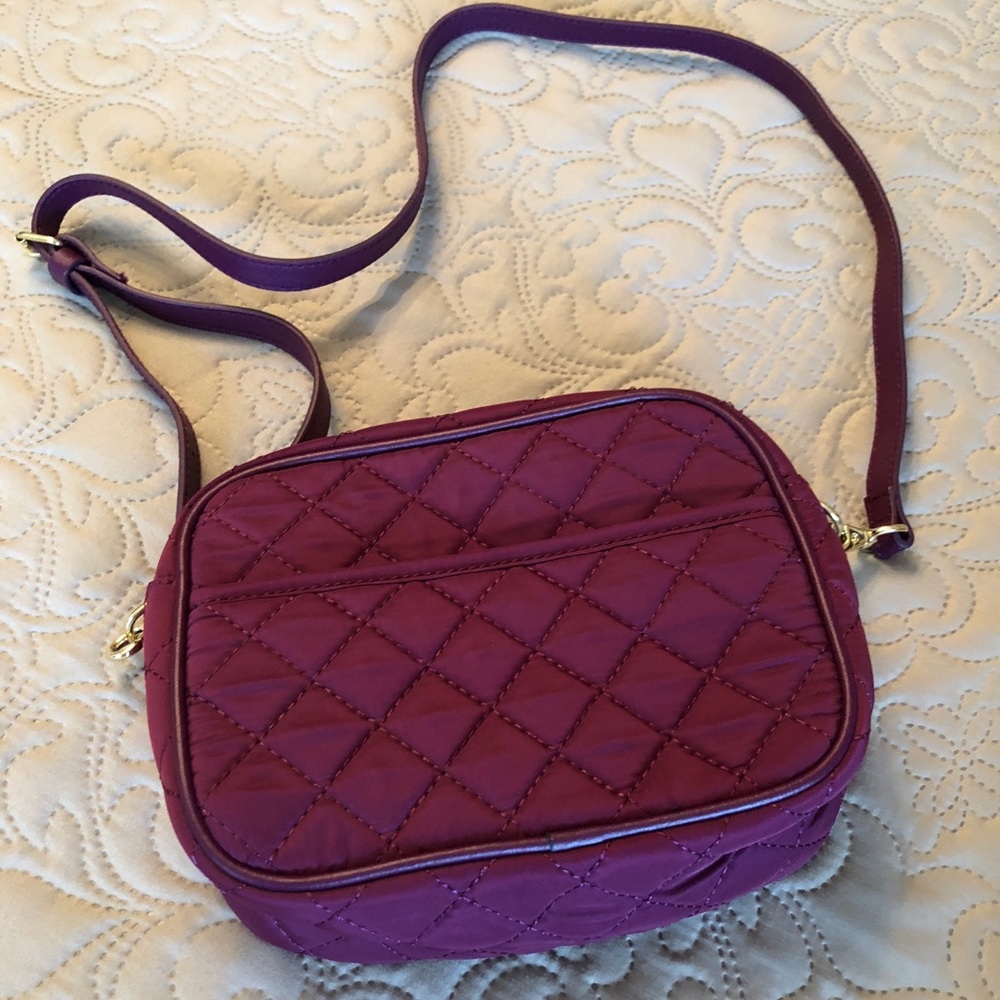 Talbots Burgundy Quilted & Leather Crossbody Bag